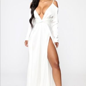 White floor length sexy dress “Hurt to look at”